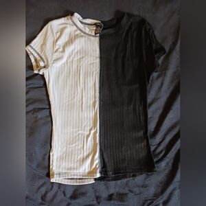 Rue 21 Half White and Black shirt
